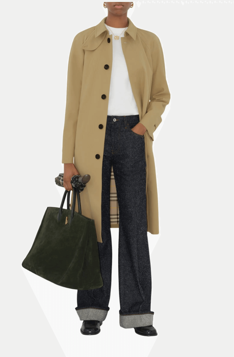 burberry trench coat on model